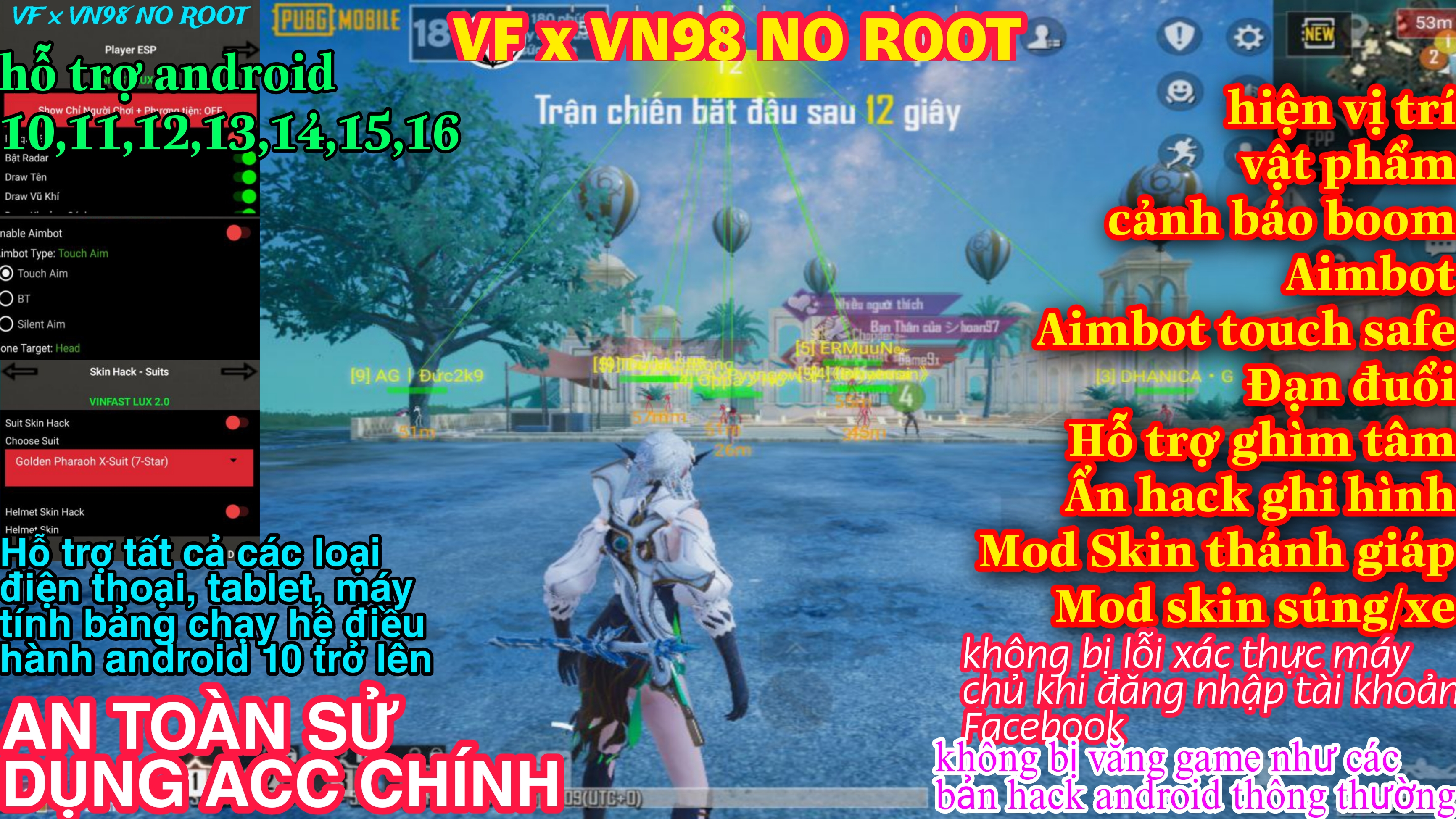 Hack BẢN VF x VN98 NO ROOT ANDROID